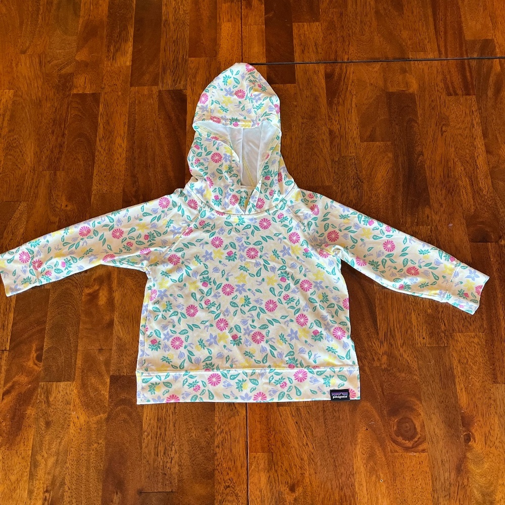 Patagonia baby Capilene floral hoodie 12-18mos